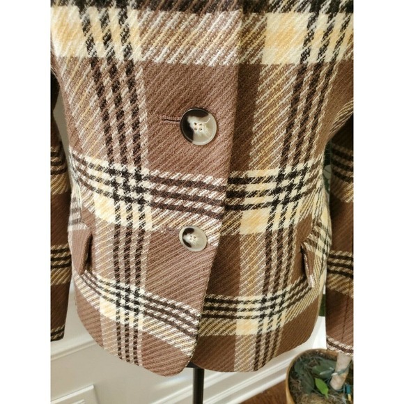 Pendleton Women's Multicolor Wool Three Buttons Single Breasted Fitted Blazer 10 - Picture 4 of 11